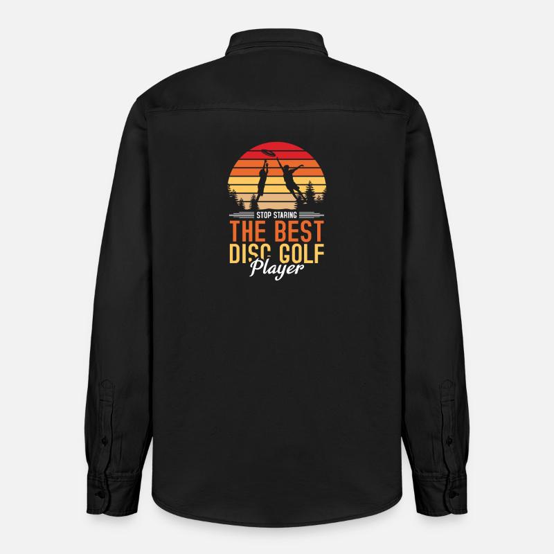 Cadeaux de disc golf Disc Golf - Chemise unisexe coupe décontractée bio Stanley/Stella - noir délavé