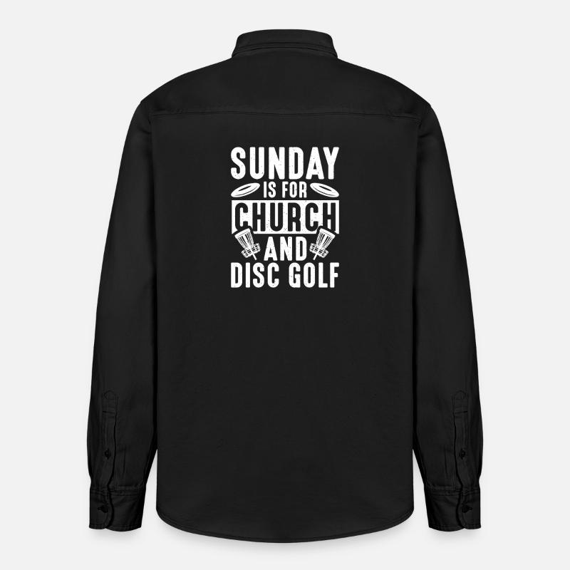 Cadeaux de disc golf Disc Golf - Chemise unisexe coupe décontractée bio Stanley/Stella - noir délavé