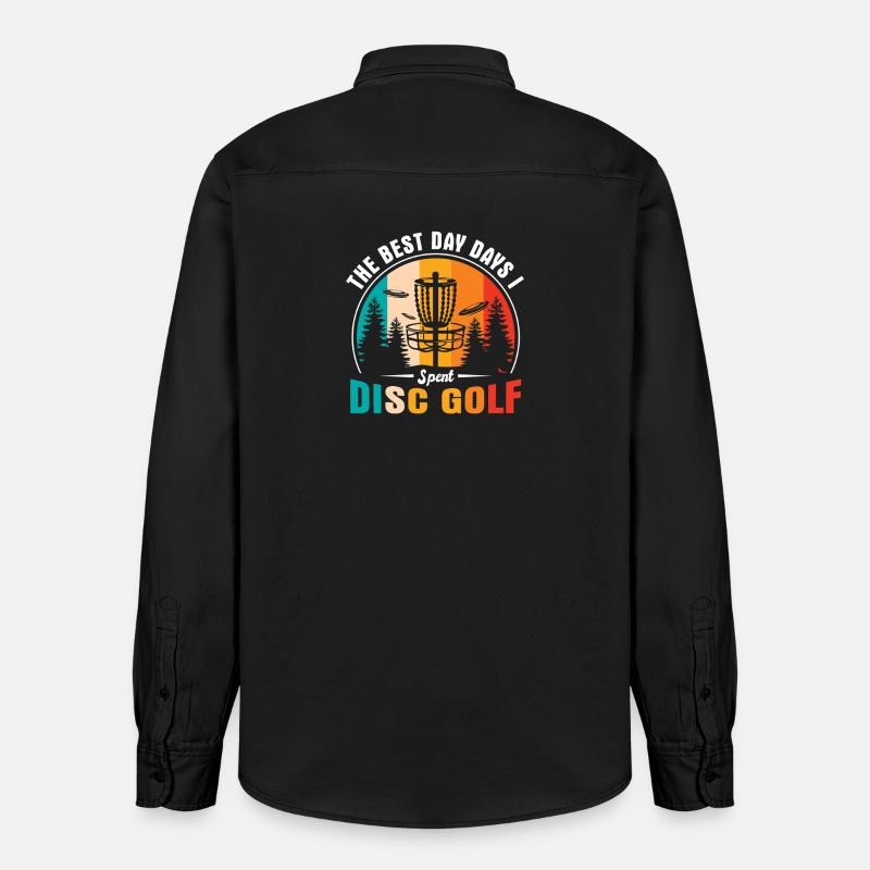 Cadeaux de disc golf Disc Golf - Chemise unisexe coupe décontractée bio Stanley/Stella - noir délavé