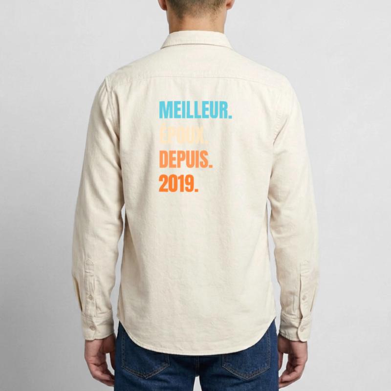 Bester Ehemann seit 2019 Geschenk-Ehemann Relaxed Fit Unisex Organic Hemd von Stanley/Stella
