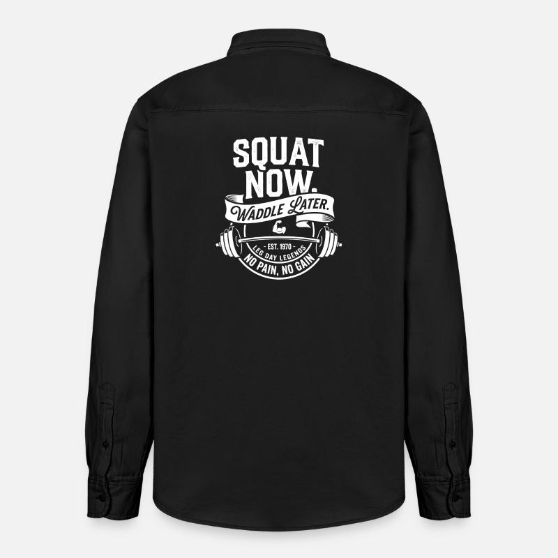 Accroupi maintenant marche plus tard - Chemise unisexe coupe décontractée bio Stanley/Stella - noir délavé