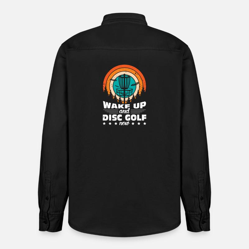 Disc Golf Geschenke Discgolf - Relaxed Fit Unisex Organic Hemd von Stanley/Stella - washed Black