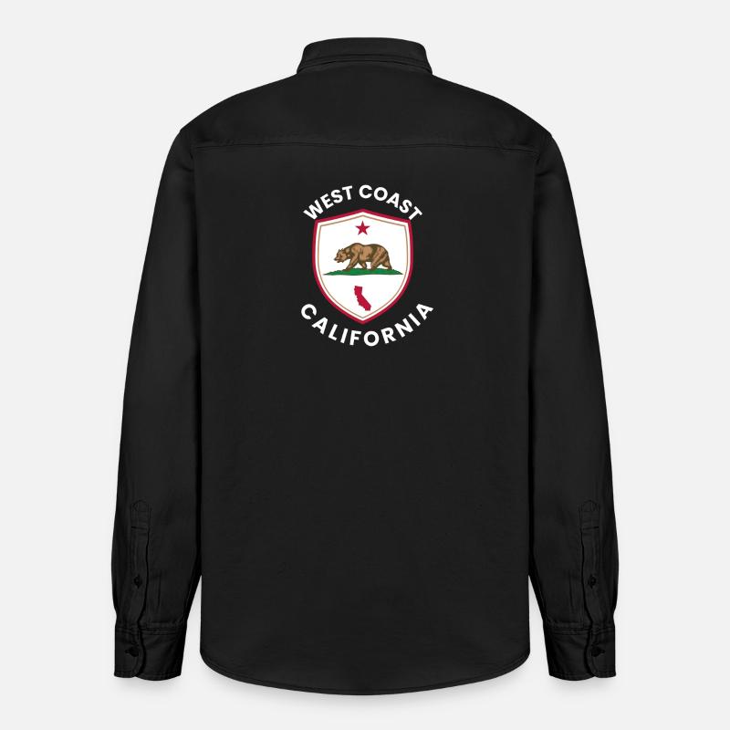 California Bear Shield Logo - Relaxed Fit Unisex Organic Hemd von Stanley/Stella - washed Black