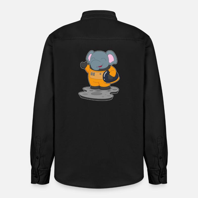 Astronaute éléphant spatial - Chemise unisexe coupe décontractée bio Stanley/Stella - noir délavé