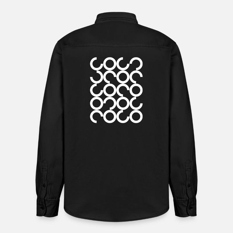 Interlocking Circle Chain Pattern - Relaxed Fit Unisex Organic Shirt by Stanley/Stella - washed black
