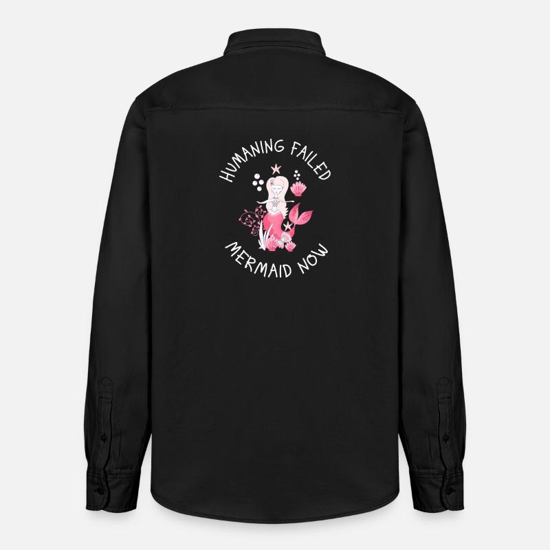 Humaning Failed – Mermaid Now Spruch - Relaxed Fit Unisex Organic Hemd von Stanley/Stella - washed Black