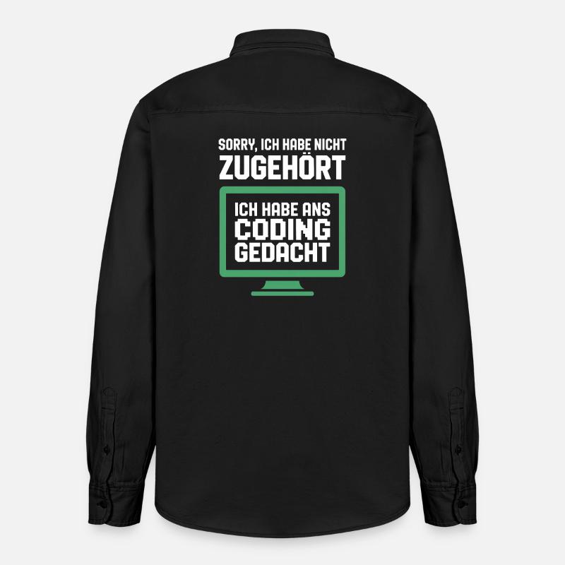 Coding Gedanke am Bildschirm - Relaxed Fit Unisex Organic Hemd von Stanley/Stella - washed Black
