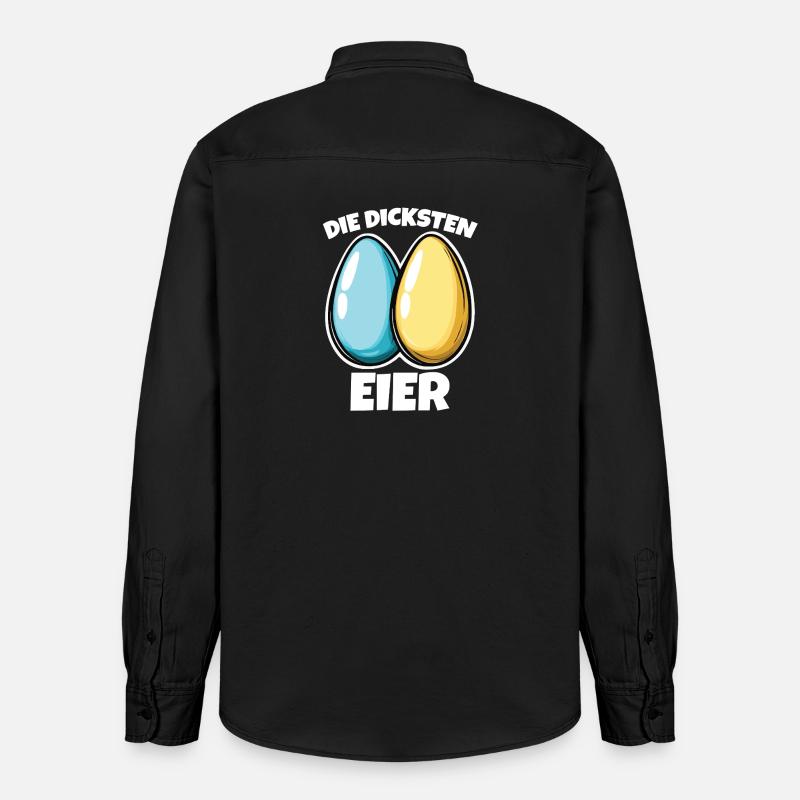 Dicke Eier die dicksten Eier Ostereier - Relaxed Fit Unisex Organic Hemd von Stanley/Stella - washed Black