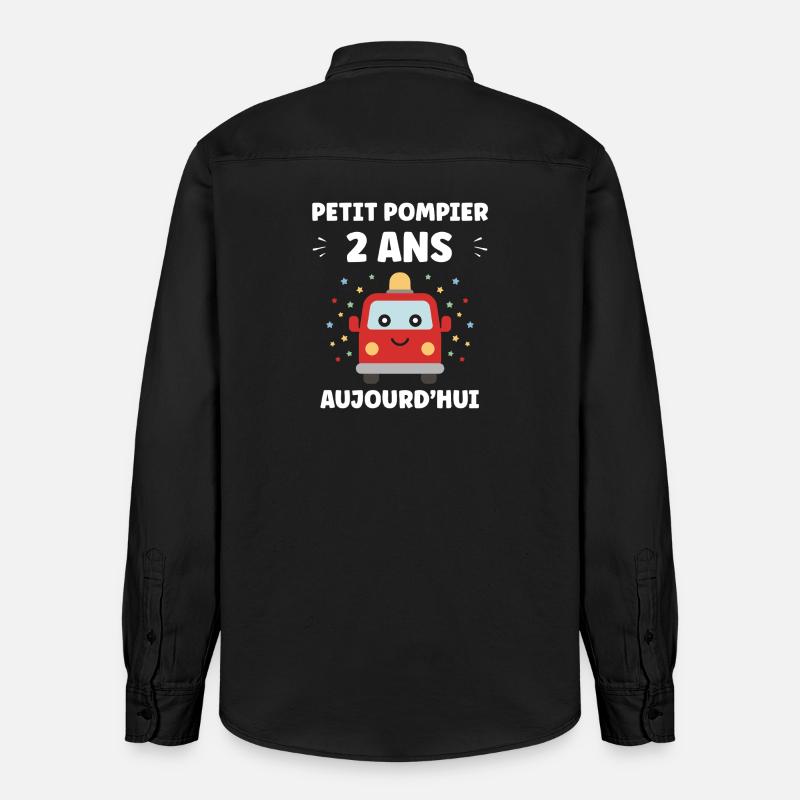 Petit pompier 2 ans aujourd'hui - Chemise unisexe coupe décontractée bio Stanley/Stella - noir délavé