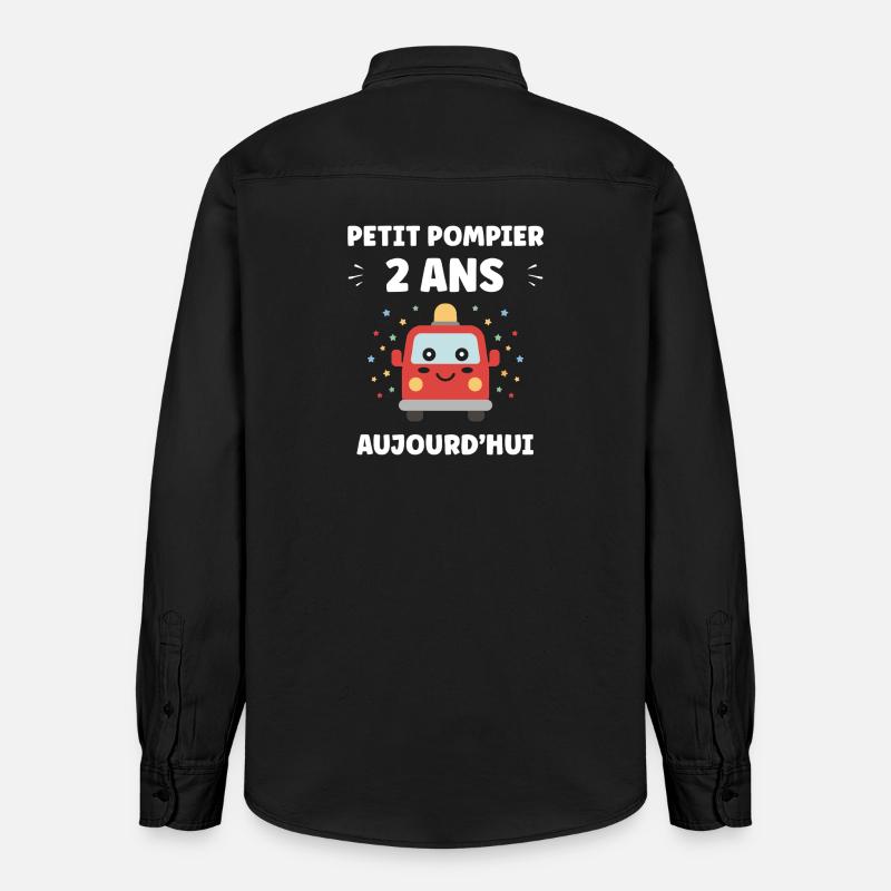 Petit Pompier 2 Ans Aujourd'hui - Chemise unisexe coupe décontractée bio Stanley/Stella - noir délavé
