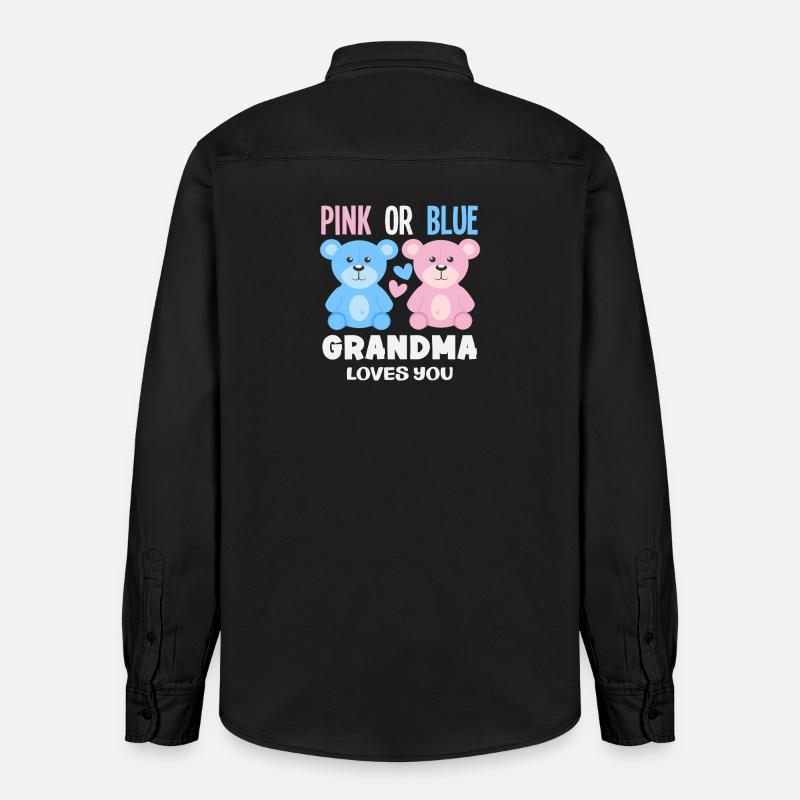 Pink Oder Blau Oma Liebt Dich - Relaxed Fit Unisex Organic Hemd von Stanley/Stella - washed Black