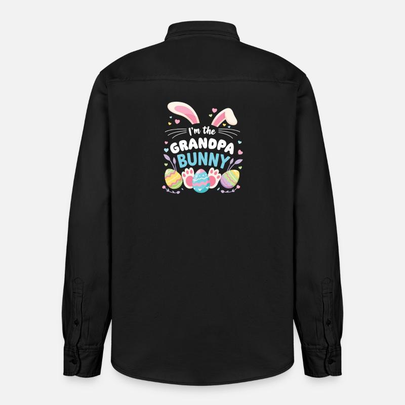 Je suis Papi Lapin Sweet - Chemise unisexe coupe décontractée bio Stanley/Stella - noir délavé