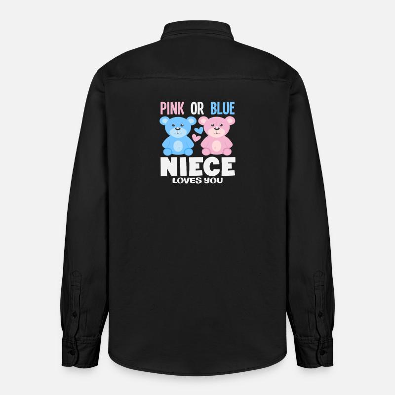 Pink Oder Blau Nichte Liebt Dich - Relaxed Fit Unisex Organic Hemd von Stanley/Stella - washed Black
