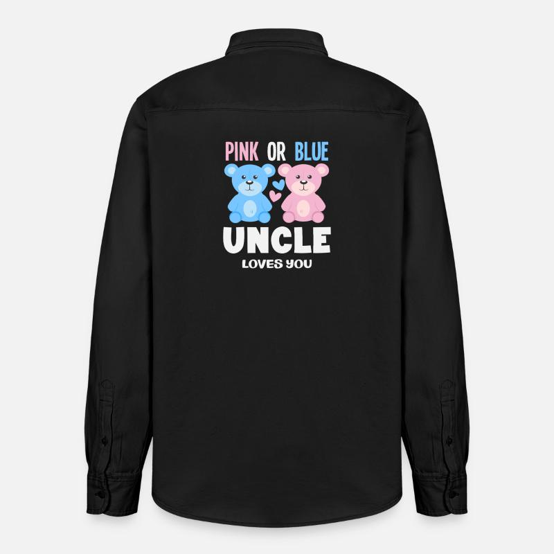 Pink Oder Blau Onkel Liebt Dich - Relaxed Fit Unisex Organic Hemd von Stanley/Stella - washed Black