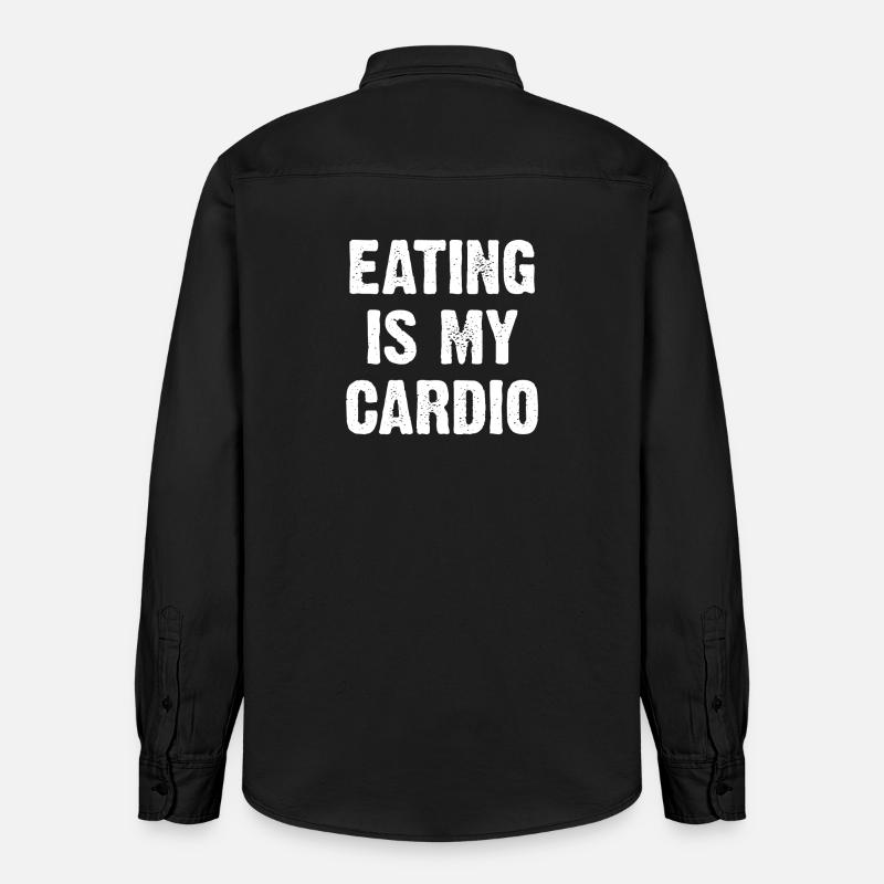 La nourriture, c’est mon cardio - Chemise unisexe coupe décontractée bio Stanley/Stella - noir délavé