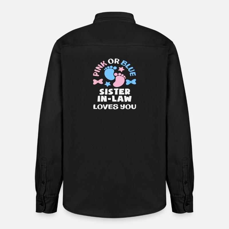 Pink Oder Blau Stiefschwester Gender Reveal - Relaxed Fit Unisex Organic Hemd von Stanley/Stella - washed Black