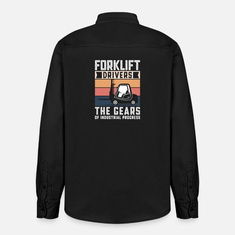 Staplerfahrer Englisch Spruch Stapler - Relaxed Fit Unisex Organic Hemd von Stanley/Stella - washed Black