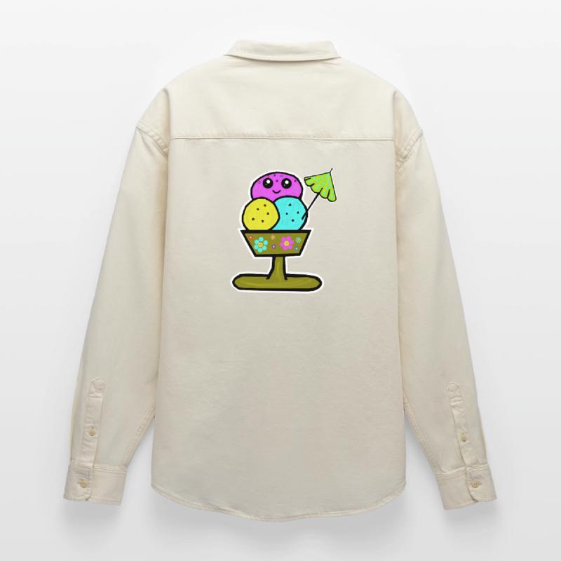 Bunter Eisbecher Eiscreme Eiskreme Eis Relaxed Fit Unisex Organic Hemd von Stanley/Stella