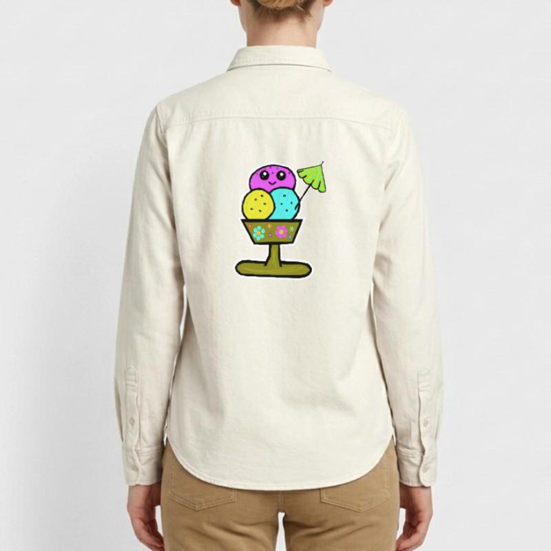 Bunter Eisbecher Eiscreme Eiskreme Eis Relaxed Fit Unisex Organic Hemd von Stanley/Stella