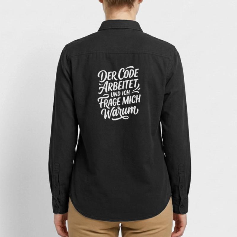 Coder arbeitet Spruch Humor Programmierer Relaxed Fit Unisex Organic Hemd von Stanley/Stella