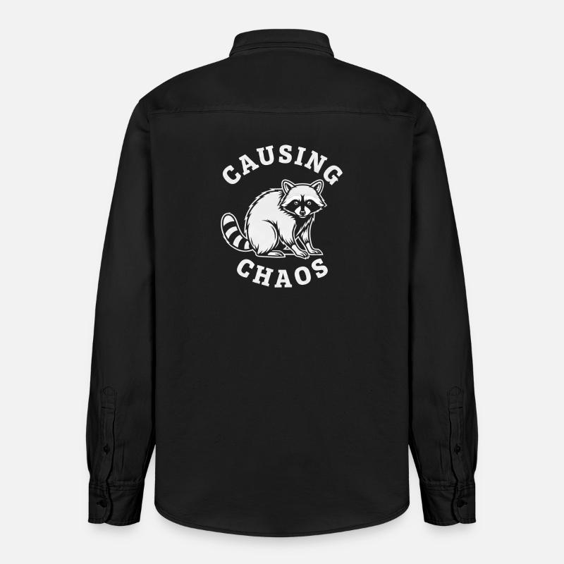 Chaotischer Waschbär Causing Chaos - Relaxed Fit Unisex Organic Hemd von Stanley/Stella - washed Black