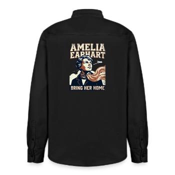 Amelia Earhart – Ramène-la à la maison - Chemise unisexe coupe décontractée bio Stanley/Stella - noir délavé - Dos - AI Model Male 178 light (178cm)
