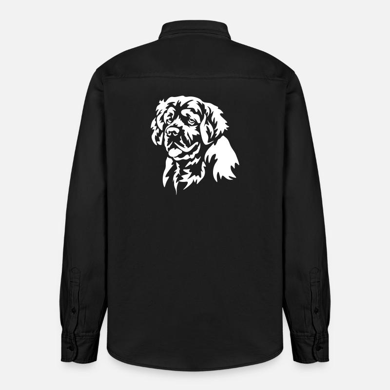 Clumber Spaniel Head « Édition Noire » - Chemise unisexe coupe décontractée bio Stanley/Stella - noir délavé