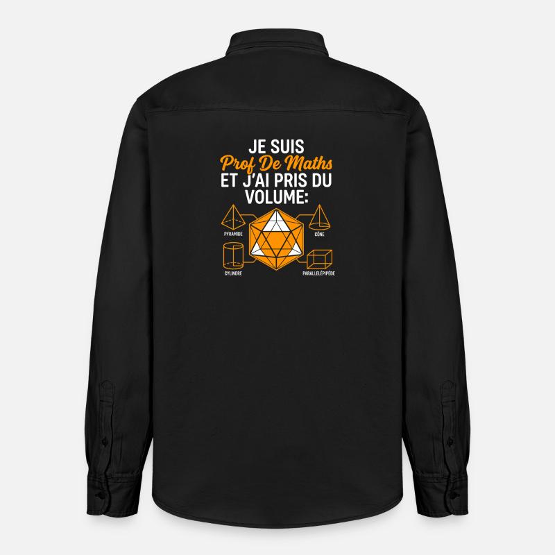 Prof de Maths prend du Volume - Chemise unisexe coupe décontractée bio Stanley/Stella - noir délavé