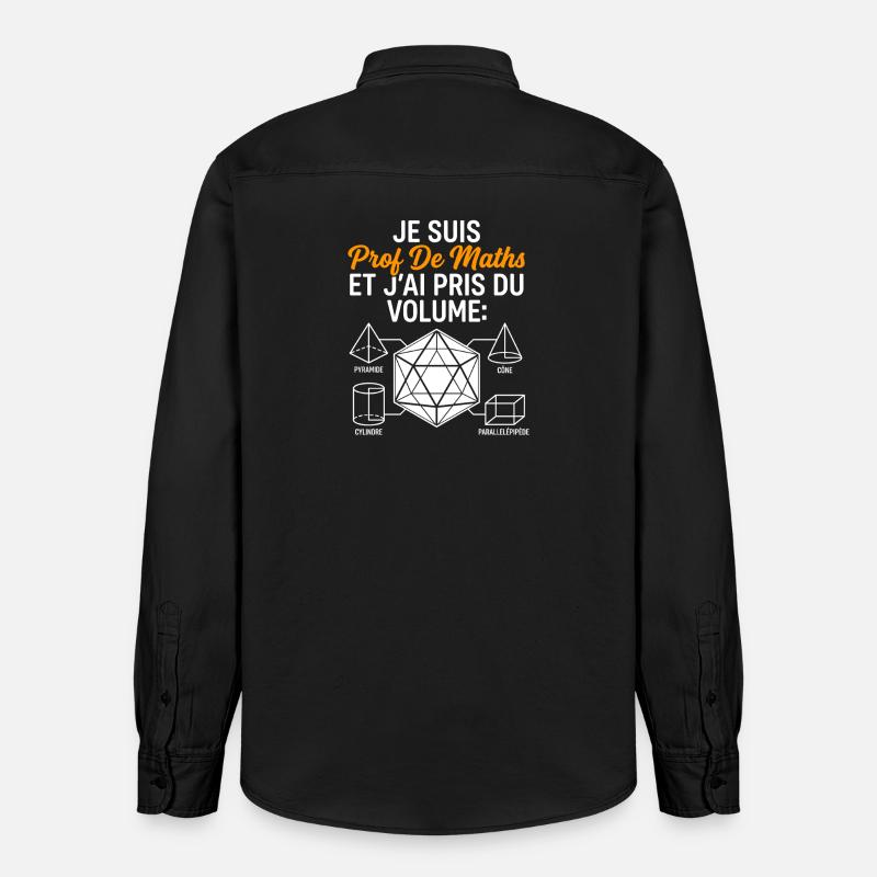 Prof de Maths Volume Humour - Chemise unisexe coupe décontractée bio Stanley/Stella - noir délavé