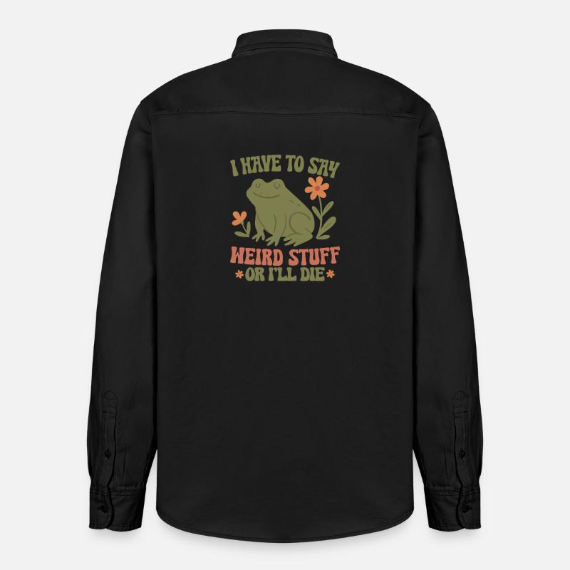 Frosch sagt seltsame Sachen oder stirb - Relaxed Fit Unisex Organic Hemd von Stanley/Stella - washed Black
