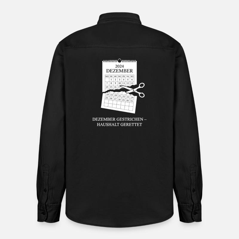 Dezember gestrichen Haushalt gerettet. - Relaxed Fit Unisex Organic Hemd von Stanley/Stella - washed Black