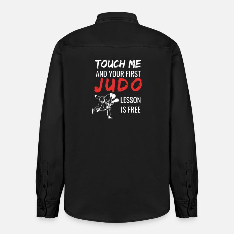 Touch Me Judo : Leçon gratuite - Chemise unisexe coupe décontractée bio Stanley/Stella - noir délavé