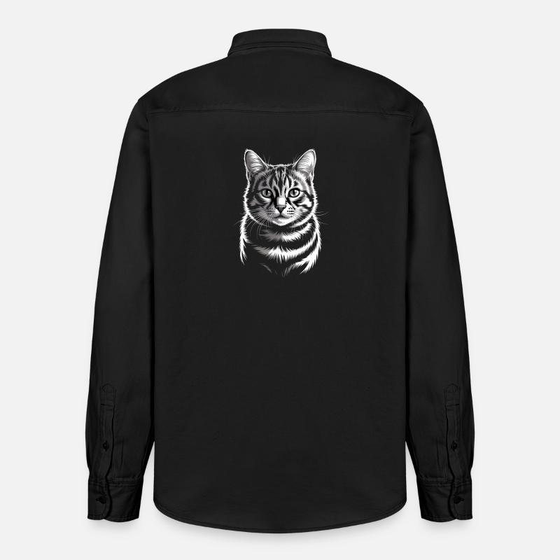 Chat - Chemise unisexe coupe décontractée bio Stanley/Stella - noir délavé