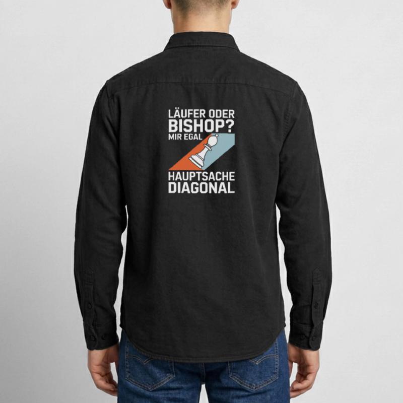 Läufer oder Bishop? Diagonal-Humor Relaxed Fit Unisex Organic Hemd von Stanley/Stella