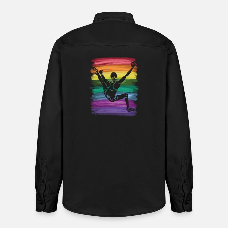 Boulderer Boulder Bouldern - Relaxed Fit Unisex Organic Hemd von Stanley/Stella - washed Black