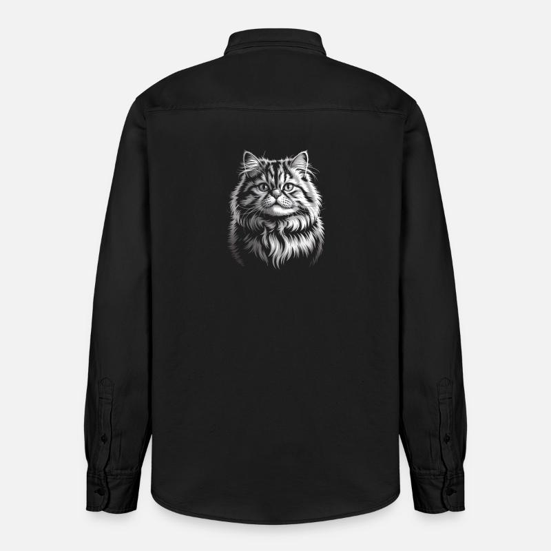 Chat - Chemise unisexe coupe décontractée bio Stanley/Stella - noir délavé