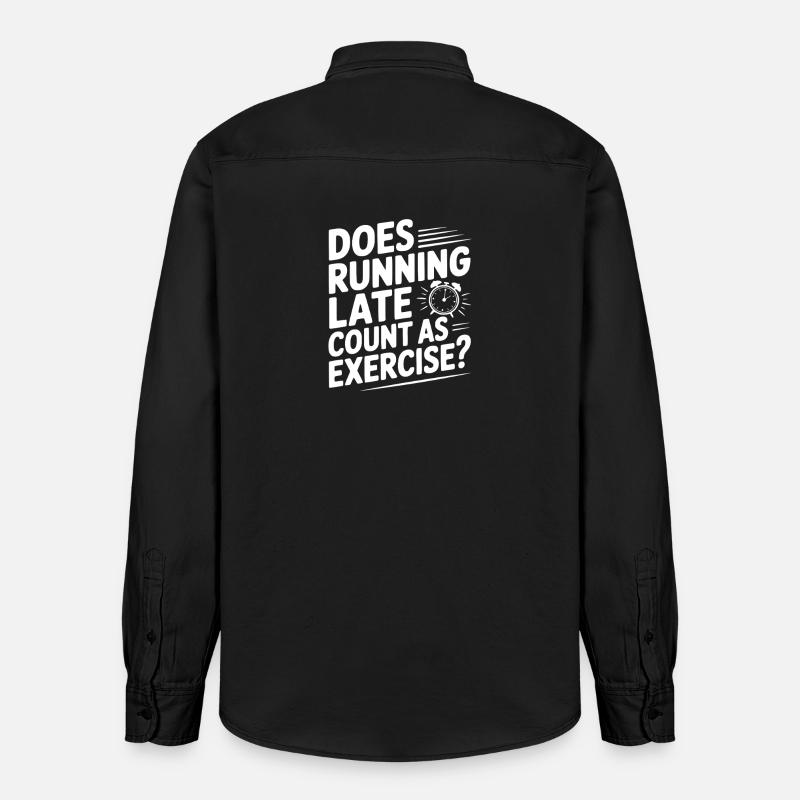 Does Running Late Count as Exercise? - Chemise unisexe coupe décontractée bio Stanley/Stella - noir délavé