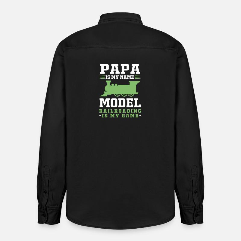 Modelleisenbahn Modellbau Modellbauer - Relaxed Fit Unisex Organic Hemd von Stanley/Stella - washed Black