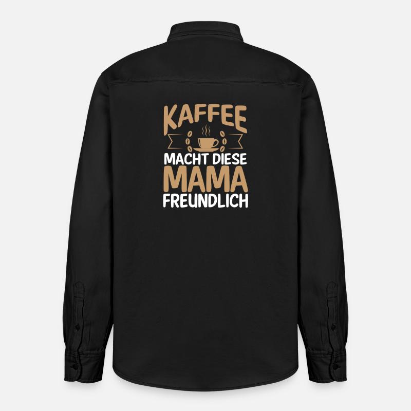 Kaffee Kaffeeliebhaber Mutter Mama - Relaxed Fit Unisex Organic Hemd von Stanley/Stella - washed Black