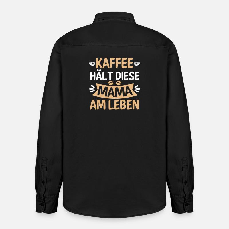 Kaffee Kaffeeliebhaber Mutter Mama - Relaxed Fit Unisex Organic Hemd von Stanley/Stella - washed Black