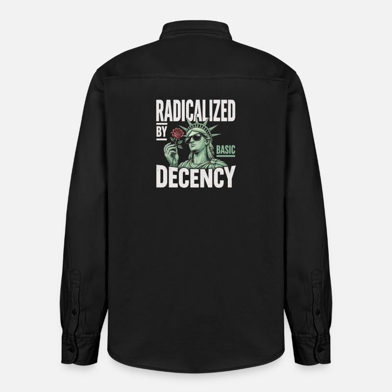 Radicalized by Decency Statue - Relaxed Fit Unisex Organic Hemd von Stanley/Stella - washed Black