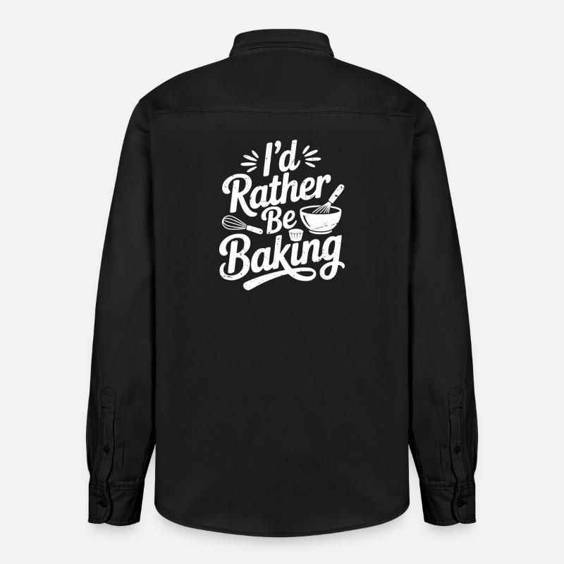 I'd rather be baking - Relaxed Fit Unisex Organic Hemd von Stanley/Stella - washed Black