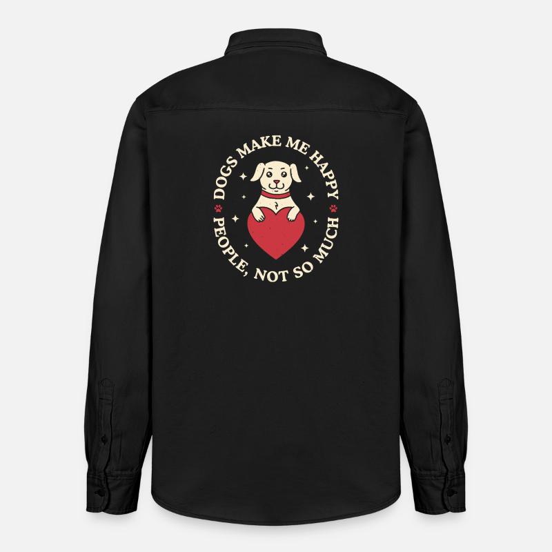 Hunde machen mich glücklich - Relaxed Fit Unisex Organic Hemd von Stanley/Stella - washed Black