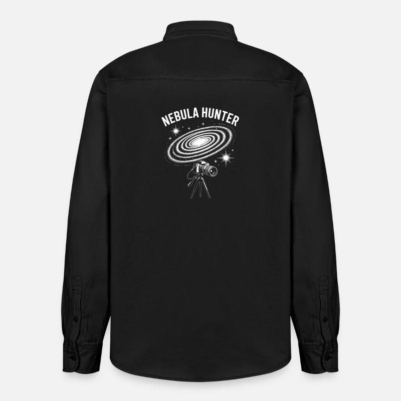 Graphisme du télescope Nebula Hunter - Chemise unisexe coupe décontractée bio Stanley/Stella - noir délavé