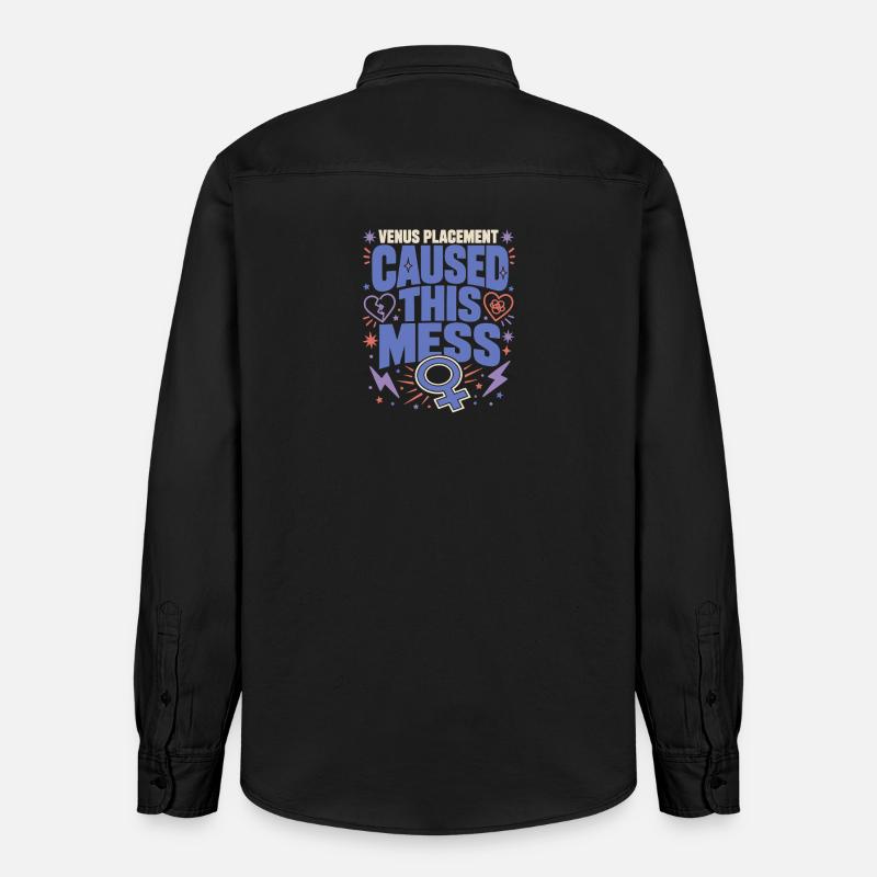 Signe de Vénus Astrologie de Vénus - Chemise unisexe coupe décontractée bio Stanley/Stella - noir délavé