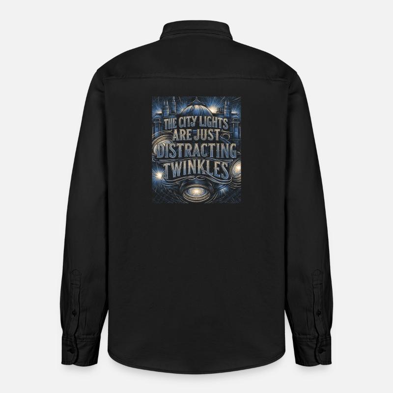 Don d’astrologie de la constellation céleste - Chemise unisexe coupe décontractée bio Stanley/Stella - noir délavé