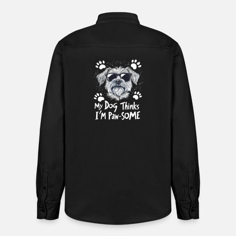 Propriétaire de chien Pawsome - Chemise unisexe coupe décontractée bio Stanley/Stella - noir délavé