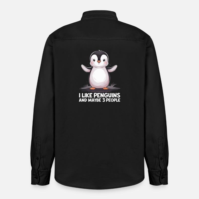 Drôle de Pingouin Dire Imprimer - Chemise unisexe coupe décontractée bio Stanley/Stella - noir délavé