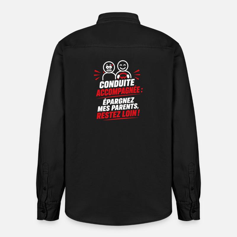 Conduite Accompagnée Autonomie Malicieuse - Chemise unisexe coupe décontractée bio Stanley/Stella - noir délavé
