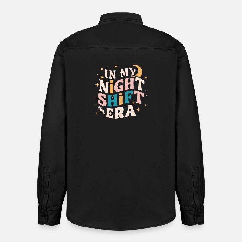 À mon époque de nuit - Chemise unisexe coupe décontractée bio Stanley/Stella - noir délavé